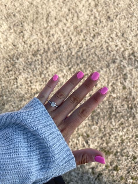 Pink nails radiant cut diamond ring Hot Pink Nails, Hot Pink Dress, Hot Pink Dresses, Nail Ring, Flower Nails, Ring Finger, Pink Wedding, Pink Nails, Nailed It