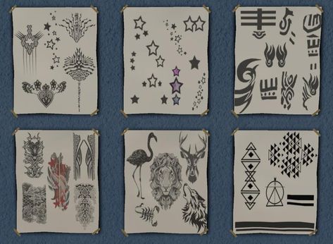 Sims 4 Tattoo Shop, Sims 2 Tattoo, Tattoo Overlay, Her Tattoo, 2 Tattoo, Sims 4 Tattoos, Parchment Background, Wall Deco, Sims 2