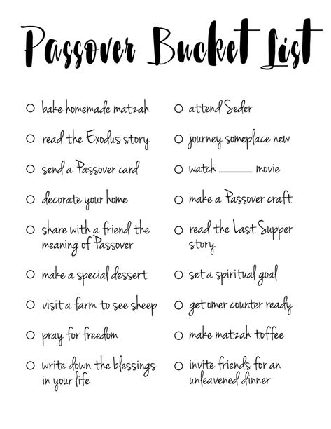 Passover Bucket List + Printable Passover Crafts For Kids, Passover Printables, Passover Traditions, Passover Ideas, Passover Food, Passover Seder Table, Passover Feast, Passover Dinner, Passover Crafts