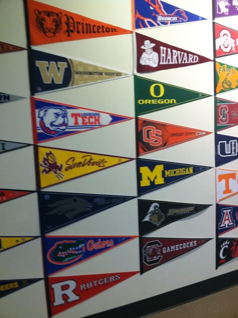 College pendants College Pennant Display School Counselor, College Pennant Display, Pennant Display, Career Bulletin Boards, Guidance Office, College Advisor, College Pennants, College Counseling, Career Readiness