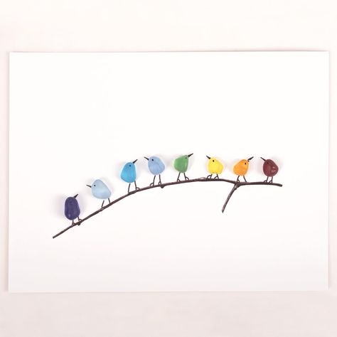 PRICES MAY VARY. OCEAN-INSPIRED ARTISTRY - Bring the essence of the sea indoors with our Sea Glass Rainbow Birds Wall Decor. Each bird is carefully formed from genuine sea glass, while the branches and legs are printed to enhance the natural beauty of the glass, creating a three-dimensional masterpiece. UNIQUE SEA GLASS ART - Each bird in this decor is a one-of-a-kind, crafted from genuine sea glass and showcasing a unique design. The vibrant colors are carefully selected to create a visually ca Bird Art Projects For Kids, Rainbow Birds, Sea Glass Birds, Birds Wall Decor, Birds Wall Art, Art For Bedroom, Bird Wall Decor, Bird Wall Art, Ocean Inspired