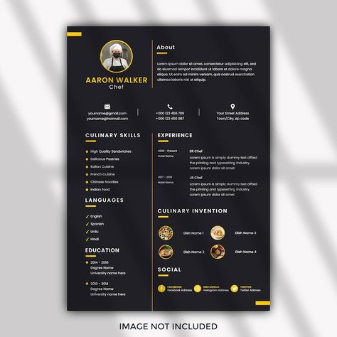 Executive chef cv resume template Premiu... | Premium Psd Chef Resume, Curriculum Template, Graphic Resume, Simple Cv, Curriculum Vitae Template, Curriculum Vitae Resume, Portfolio Resume, Cv Template Professional, Simple Resume Template