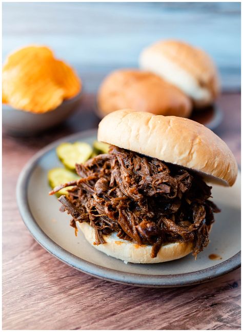 Tangy BBQ Shredded Venison Sandwiches – Rural Roots Venison Sliders, Pulled Venison, Bbq Venison, Bbq Beef Sandwiches, Bbq Sliders, Bbq Roast, Homemade Buns, Bbq Sandwich, Beef Sandwiches