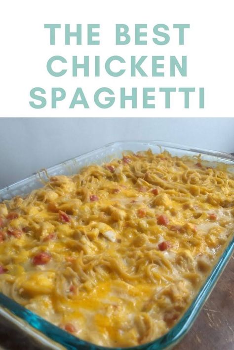 Healthy Chicken Spaghetti, Rotel Chicken Spaghetti, Easy Chicken Spaghetti, Baked Chicken Spaghetti, Chicken Spaghetti Recipe, Rotel Recipes, Chicken Spaghetti Casserole, Cheesy Chicken Spaghetti, Chicken Spaghetti Recipes