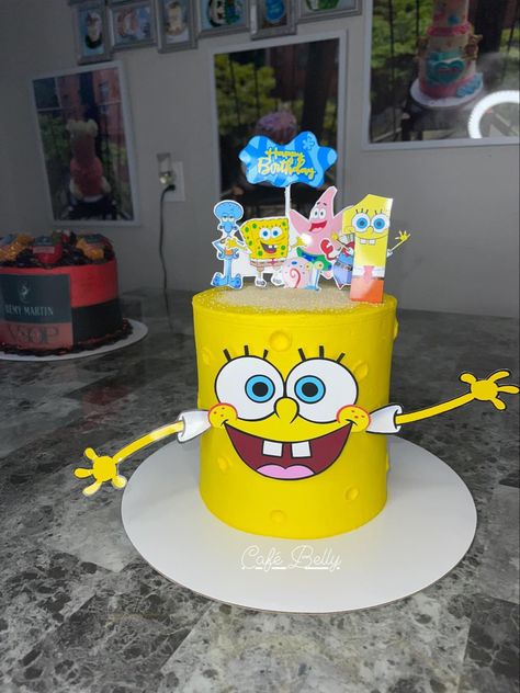 Spongebob buttercream 1st bday cake Cake Butter Cream, 1st Bday Cake, Spongebob Cake, Remy Martin, Bday Cake, 1st Bday, Cream Cake, Birthday Candles, Butter Cream