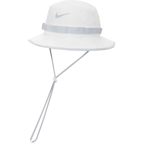 Keep the sun rays at bay with this Boonie bucket hat from Nike. This cap features a relaxed design and an adjustable strap for a comfortable all-day fit. With built-in Dri-FIT technology, it wicks away moisture to help you stay dry and comfortable. White Nike Hat Outfit, Nike Caps, Summer Sports Bucket Hat, Nike Bucket Hat Outfit, Boonie Hat Outfit, Sports Bucket Hat, One Size Fits Most, Nike Bucket Hats, Sporty White Bucket Hat, Bucket Hat Outfit Mens