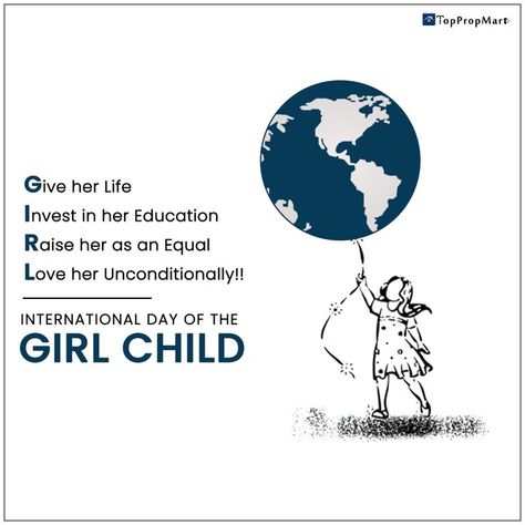 International Day Of The Girl, International Day Of The Girl Child, Children's Day Thoughts, Children's Day Speech, International Girl Child Day, International Girls Day, Girl Child Day, Happy Birthday Husband Quotes, Enjoying Life Quotes