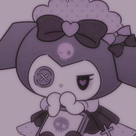 Kuromi Pfp Aesthetic Grunge, Goth Kuromi, Kuromi Pfp, Kuromi Icon, Feeling Angry, Pfp Cartoon, Cartoon Avatar, Karakter Sanrio, Wattpad Book Covers