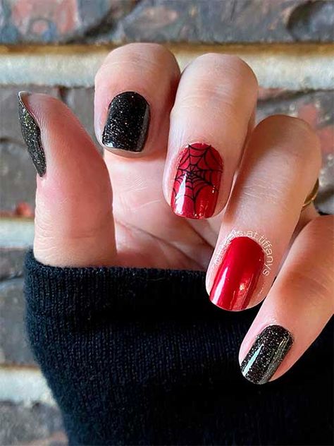 Color Street Halloween Combos, Color Street Mixed Mani Ideas, Mixed Mani Ideas, Color Street Halloween, Black And Purple Nails, Halloween Nail Colors, Color Street Mixed Mani, Candy Corn Nails, Neon Orange Nails