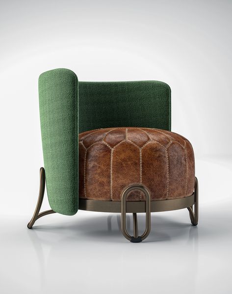 The Pouf Chair Green Booth Seating, Puffy Chair, Sitting Ideas, Art Deco Hotel, Traditional Armchairs, Pouf Chair, Sofa Ideas, Sofa Chairs, Booth Seating