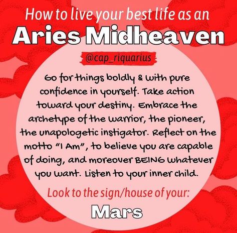 Midheaven In Aries, Aries Midheaven, Zodiac Planets, Astrology Meaning, Planet Signs, Strong Female, Birth Chart, Personality Traits, Mars