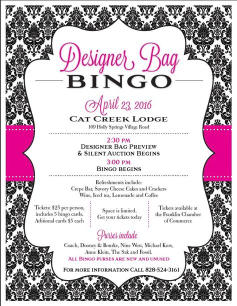 Casino Gala, Bingo Fundraiser, Bingo Event, Purse Bingo, Bingo Ideas, Designer Fanny Pack, Philanthropy Events, Easy Fundraisers, Bingo Party