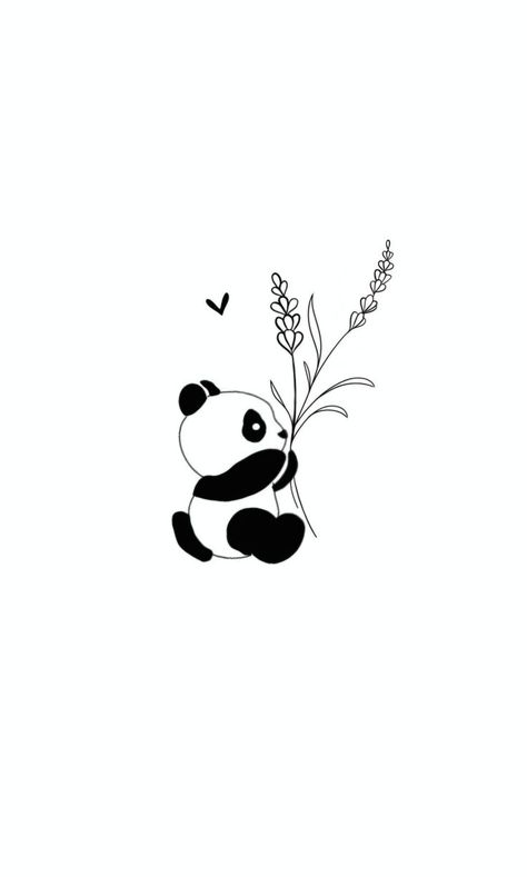 Panda Tattoo Stencil, Cute Panda Tattoo, Cool Panda, Panda Tattoo, Tattoo Stencil, Small Tattoo, Cute Panda, Tattoo Stencils, Animal Illustration