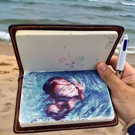 Ballpoint Pen Art, Moleskine Sketchbook, Ballpoint Pen Drawing, Arte Sketchbook, Arte Inspo, A Pen, Sketchbook Inspiration, Pen Art, Mark Making