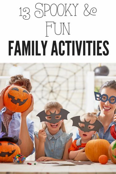 13 of the Best Spooky & Fun Family Activities Family Halloween Activities, Halloween Games Activities, Halloween Themed Snacks, Halloween Craft Kits, Diy Halloween Party, Fun Halloween Activities, Spooky Games, Pumpkin Decorating Contest, Halloween Goodie Bags