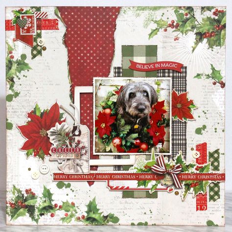 Christmas Scrapbook Ideas, Winter Scrapbook Layouts, Christmas Palette, Winter Scrapbooking, Christmas Scrapbook Pages, Christmas Scrapbook Layouts, Holiday Scrapbook, Pet Scrapbook, Christmas Layouts