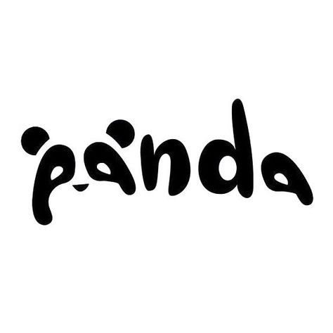 Panda Logo Design, Cute Panda Drawing, Word As Image, Panda Logo, Logo Moodboard, Panda Drawing, Sticker Tattoo, Tattoo Trend, Typographic Logo