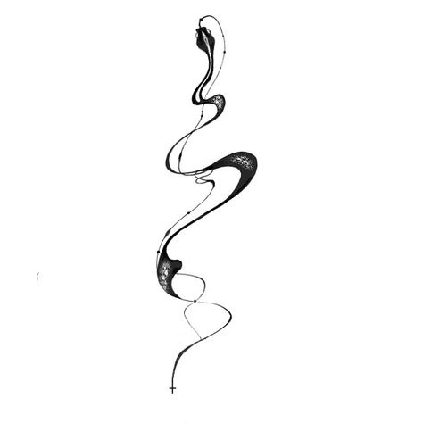 Water Snake Tattoo, Kundalini Tattoo Snakes, Flow Tattoo Ideas, Fine Line Snake Tattoo, Kundalini Tattoo, Bird Silhouette Art, Small Neck Tattoos, Black And White Snake, Snake Tattoos