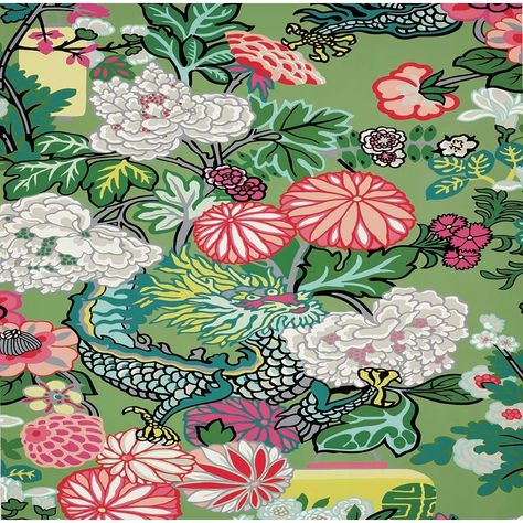 Schumacher Chiang Mai Dragon 13.5' L x 27" W Wallpaper Roll | Wayfair Khaleesi Wallpaper, Chiang Mai Wallpaper, Schumacher Chiang Mai Dragon, Free Wallpaper Samples, Vinyl Wall Panels, Chiang Mai Dragon, Dragon Wallpaper, Schumacher Wallpaper, Chinoiserie Motifs