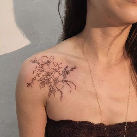 Poppy Tattoo Ideas, California Poppy Tattoo, Poppy Flower Tattoo, Poppy Tattoo, Quarter Sleeve Tattoos, Bright Tattoos, Wildflower Tattoo, Poppies Tattoo, Flower Tattoo Shoulder