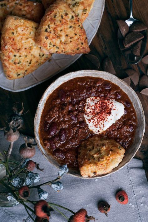 Dark, good-quality chocolate slow-cooked with beef is brilliant. It might seem a bit odd but it’s a classic combination in French and Mexican cooking. The chocolate adds a fantastic silky texture and deep notes of cocoa. There are quite a few ingredients in this dish but once you have them all in the pot, you just let it simmer away. I always double-up the quantities when I am making it and freeze half. The flavours get better over time — you can make it a couple of days ahead. Chocolate Chili Recipe, Best Chilli Recipe, Beef Chilli, Deep Notes, Clodagh Mckenna, Mexican Stew, Chocolate Chili, Chilli Recipes, Beef Chili