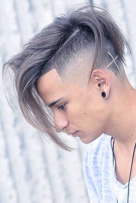 Long Hair Shaved Sides, Types Of Fade Haircut, Haircut For Big Forehead, Fade Hair, Ideas Haircut, Fade Cut, Trendy Mens Haircuts, Haircut Men, Long Hair On Top