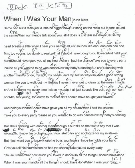 When I Was Your Man (Bruno Mars) Guitar Chord Chart - REAL KEY Acoustic Guitar Music Sheets, When I Was Your Man, Married Life Up, Love Story Taylor Swift Guitar Chords, Rises The Moon Ukulele Chords, Guitar Acoustic Songs, At My Worst Ukulele Chords, When I Was Your Man Piano, F#m Chord Guitar