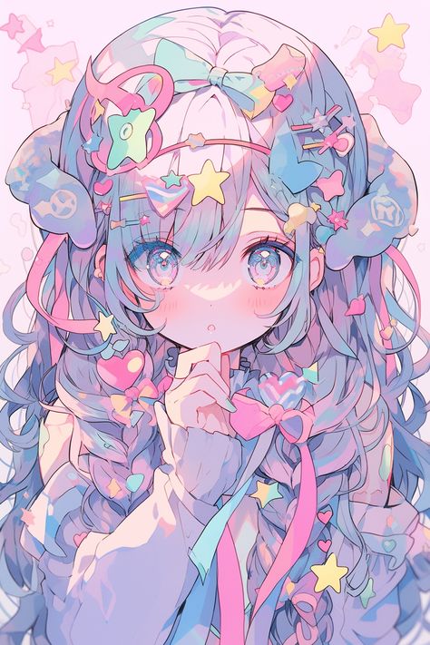 Anime Idol Art, Midjourneyart Anime, Pastel Anime Art, Cute Kawaii Pictures, Kawaii Aesthetic Anime, Photo Kawaii, Magical Fruit, Anime Pastel, Cute Kawaii Anime