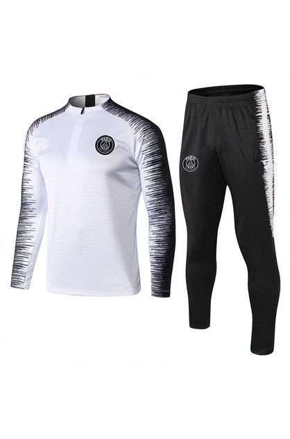 PSG Adult long-Sleeved Football Training Suit Set. Package Contents: 1 x Long sleeves +1 x Trousers. Features: 1.Good quality material: PSG Adult long-Sleeved Football Training Suit Set jersey is made of 100% polyester.Excellent elasticity and wear resistance in dry and wet conditions, easy to wash, quick-drying characteristics, Very good elastic material, soft. 2.Ideal Gift: If you are a fan of Paris Football, this jersey is not to be missed.You can give it to your friends and family. 3.Normal White Tracksuit, Tracksuit Men, Man Set, Football Outfits, Top Pants Set, African Men, Sports Suit, Printed Sleeves, Shirt And Pants