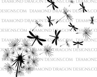 Memorial Dragonfly Tattoo For Women, Dandelion Tattoo With Dragonflies, Dragonfly Tumbler Ideas, Dragonfly Crafts, Dragonfly Silhouette, Dragonfly Artwork, Edges Easy, Dragonfly Tattoo Design, Petit Tattoo