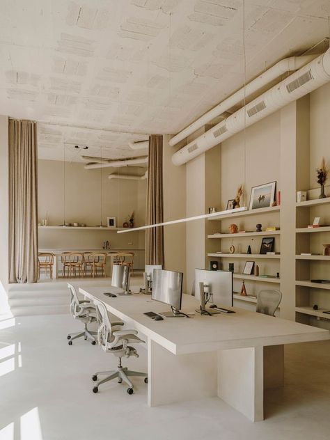 Six N Five, Studio Renovation, Built In Sofa, Large Bookshelves, Dream Office, Office Inspo, Design Del Prodotto, Exhibition Space, Office Interior Design