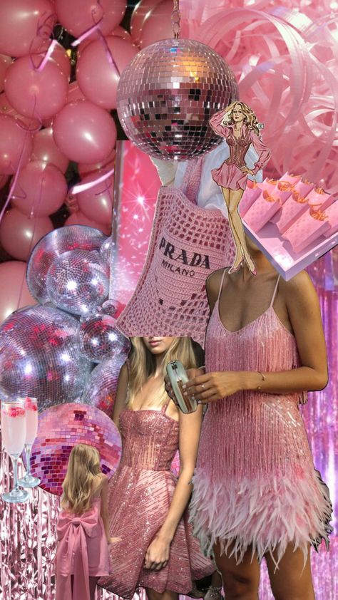 Pink Glam Party, Pink Disco Party, Glitz And Glamour Party, Pink Glitter Party, Glam Party Outfit, Ball Theme Party, Anniversary Theme, Pink Bachelorette Party, 21st Bday Ideas