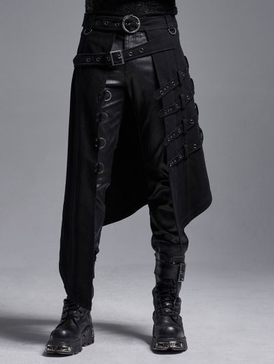 Metal Outfit Men, Vkei Fashion, Gothic Fashion Men, Metal Outfit, Estilo Emo, Steampunk Dress, Irregular Skirt, Black Punks, Punk Rave