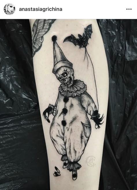 Creepy Tattoo Sleeve Ideas, Creepy Forarm Tattoos, Cute And Creepy Tattoo Ideas, Tattoo Ideas Scary, Creepy Clown Tattoo, Creepy Tattoos Gothic, Scary Tattoo Ideas, Tattoos Creepy, Gore Tattoo