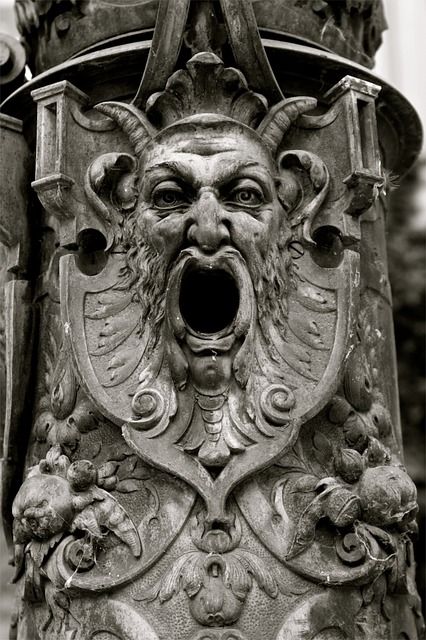 Gothic face, Iron, Gargoyle, Gargoyle Side View, Grotesque Mask, Gargoyle Face, Dark Academia Iphone Wallpaper, Gothic Gargoyles, Gothic Drawings, Dark Academia Wallpaper, Personality Disorders, Architectural Sculpture