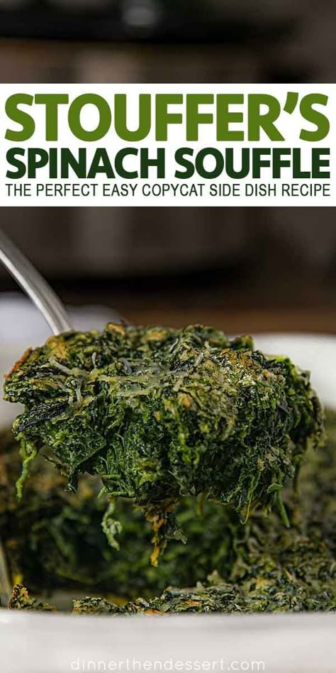 This Stouffer's Spinach Soufflé copycat is the perfect side dish for the holidays or a weeknight meal made with frozen spinach, cream and Parmesan! Spinach Soufflé, Spinach Souffle, Appetizing Food, Cream Cheese Spinach, Fried Spinach, Souffle Recipes, Easy Keto Meal Plan, Healthy Recipes On A Budget, Vintage Food