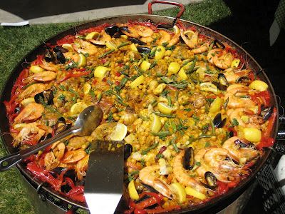 Seafood Paella Recipe Authentic Spain, Piaya Recipe Seafood, Bobby Flay Paella Recipe, Fish Paella, Paella Recipe Seafood, Bobby Flay Recipes, Carlsbad Cravings, Seafood Paella, The Food Network