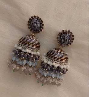 #jewellerydesign #jewellery #jewellerylover #earrings #necklace #fashion #kundanjewellery #diamond #onlineshopping #handmadejewellery #style #bracelet #jewelrydesigner #indianjewellery #jewelleryaddict #handmade #jewelryaddict #bridaljewellery #jewels #jewelrydesign #accessories #silver #diamonds #rings #jdh #jewellerydesignhub  #earringsjewellery #oxidizedearrings #oxidizedsilverjewellery Jhumka Earrings Aesthetic, Silver Jhumka Earrings, Trendy Silver Jewelry, Oxidised Earrings, Indian Wedding Jewelry Sets, Pretty Jewelry Necklaces, Cute Engagement Rings, Goth Wedding, Fancy Jewellery Designs