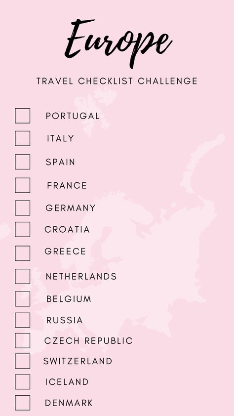 mini europe countries bucket list. check out the places you have been to and think about future trips! Europe Countries, Europe Bucket List, Born Pink World Tour, Travel Checklist, Born Pink, Travel Bucket List, Travel Bucket, World Tour, Vacation Trips