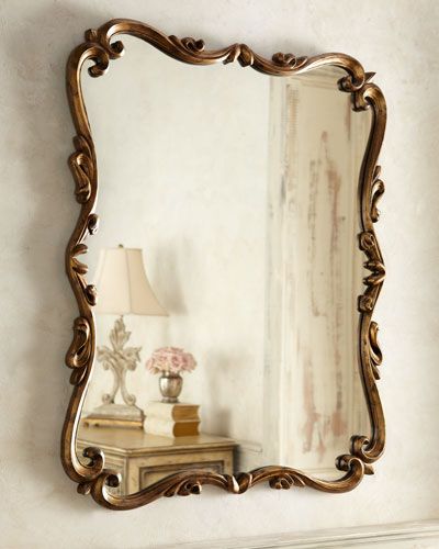 Amelie Mirror Mantle, Gold Vintage Mirror Square, French Gold Mirror Living Rooms, Classic Framed Mirror, Gold Mirror Mantle Fire Places, Wall Mirror Over Mantle, Antique Tiled Mirror, Mirror Above Buffet Traditional, Antique Gold Mirror Over Couch