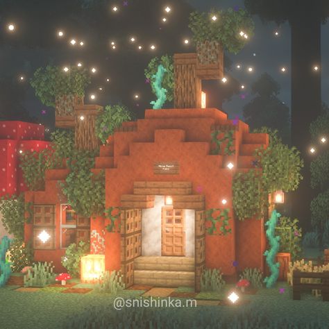 A lovely Pumpkin House in Minecraft Aesthetic Tutorial Minecraft Slime House, Halloween Minecraft Village, Minecraft Pumpkin Patch Ideas, Minecraft Halloween Aesthetic, Minecraft Halloween Village, Minecraft Pumpkin Build, Halloween Town Minecraft, Minecraft Landmarks, Minecraft Autumn Builds