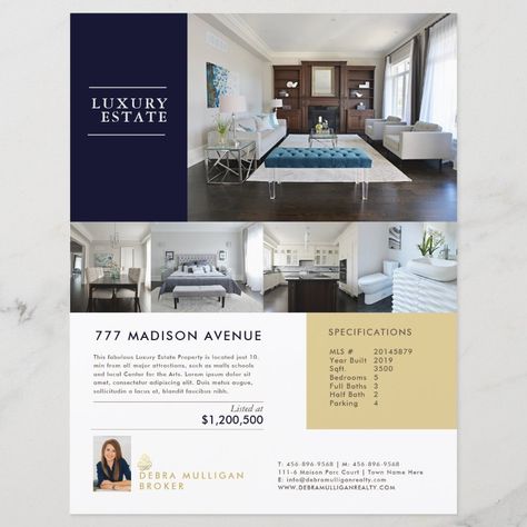 Real Estate Feature Sheet Elegant Custom Flyer Zazzle Real Estate Feature Sheet, Property Listing Design, Commercial Real Estate Marketing Design, Real Estate Agent Website Design, Newsletter Graphic, Real Estate Flyer Design, Canva Inspiration, Real Estate Newsletter, Commercial Real Estate Marketing