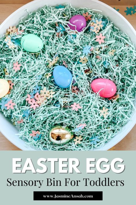 Things To Recreate, Easter Activities For Preschoolers, Easter Sensory Bin, Sensory Bin For Toddlers, Ece Activities, Easter Sensory, Easter Activities For Toddlers, Easter Crafts For Toddlers, Baby Art Projects