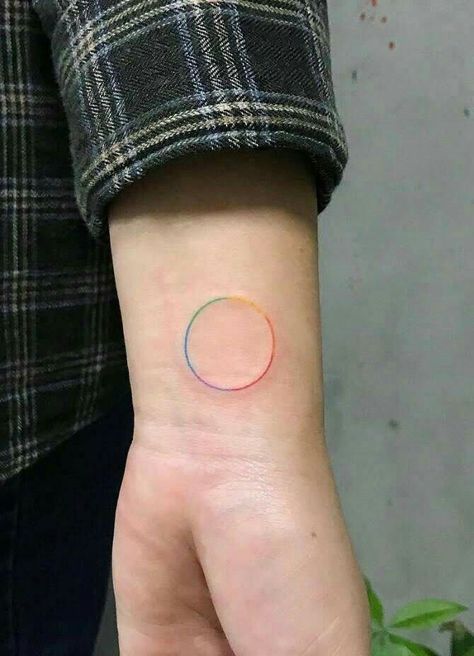 Minimalist Tattoo Meaning, Mangas Tattoo, Pride Tattoo, Ring Tattoo, Tattoos Meaningful, Mini Ring, Shape Tattoo, Muster Tattoos, Small Girl Tattoos