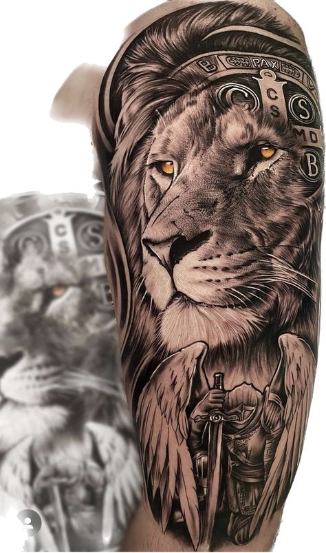 Templar Knight Tattoo, Lion Knight, Lion Chest Tattoo, Templar Knight, Lion Tattoo Sleeves, Knight Tattoo, Forearm Sleeve, Forearm Sleeve Tattoos, Tattoo Sleeves