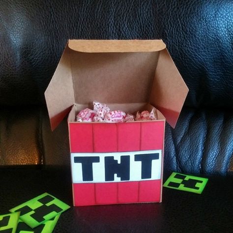 tnt candy holder centerpiece Candy Holder, Minecraft, Candy, Gift Wrapping, Gifts