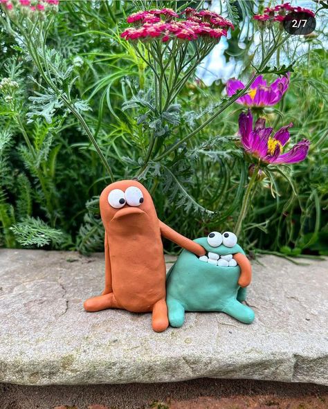 Claymation Characters Ideas, Funny Clay Figures, Waaber Clay, Clay Characters, Clay Monsters, Cute Clay, Clay Art Projects, Clay Figures, Diy Clay