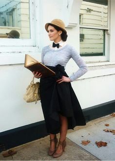 Bow Ties For Women Outfits, Women In Ties Outfits, Fashion Style, Girlsinbowties Fashion, Bowties For Women, Bowties Girlsinbowties, Fall Outfit, ... #HatsForWomenOutfits Budget Closet, Librarian Chic, Tie Outfit, Tie For Women, Rockabilly Style, Quirky Fashion, Professional Attire, Blair Waldorf, Funky Fashion