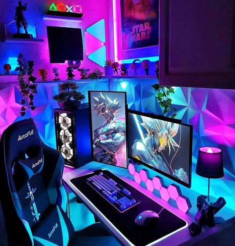 Gaming Room Ideas, Ultimate Gaming Setup, Small Game Rooms, Best Gaming Setup, Gaming Desk Setup, Gamer Setup, Interior Design Games, Pc Gaming Setup, Video Game Room Design