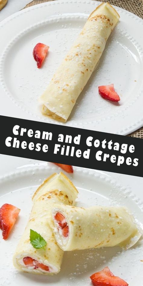 Cottage Cheese Filling For Crepes, Cheese Blintzes Filling, Cottage Cheese Crepe Filling, Healthy Crepe Filling, Crepe Cream Cheese Filling Recipes, Cottage Cheese Crepes, Crepe Recipe Filling, Cream Cheese Crepe Filling, Cream Cheese Crepes